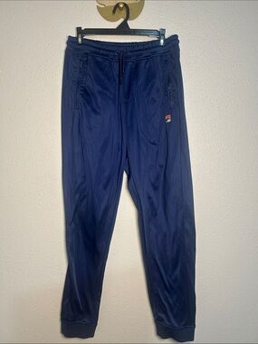 Fila Navy Men's Track Pants with Elastic Waist Size Medium